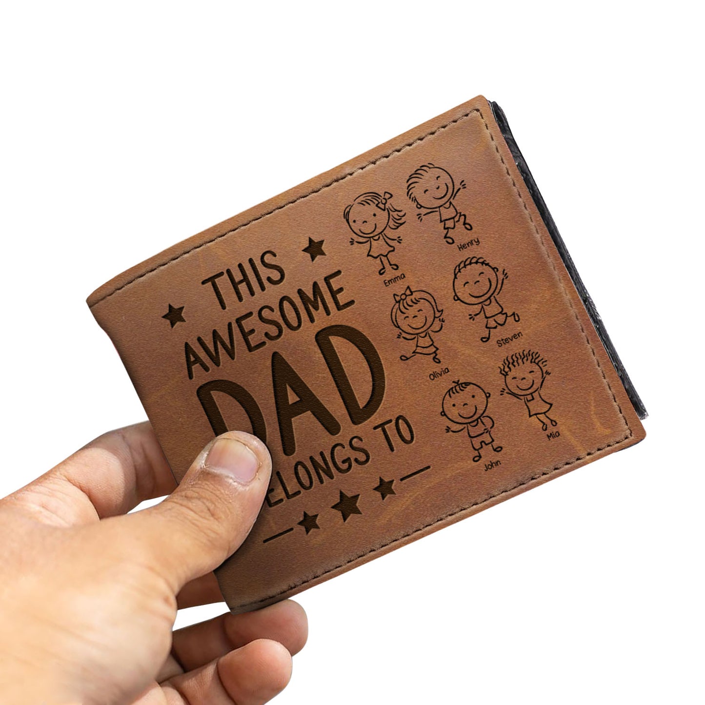 This Awesome Dad Belongs To, Stick Figures and Stars