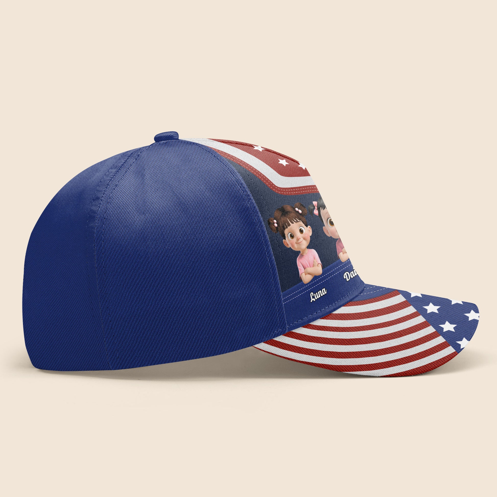 World's Dopest Dad, American Flag and Cartoon Children