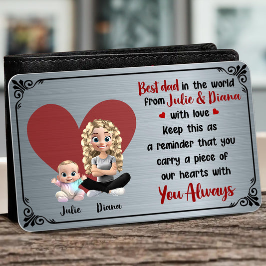 Best Dad In The World From Julie & Diana With Love, Heart and Cartoon Characters