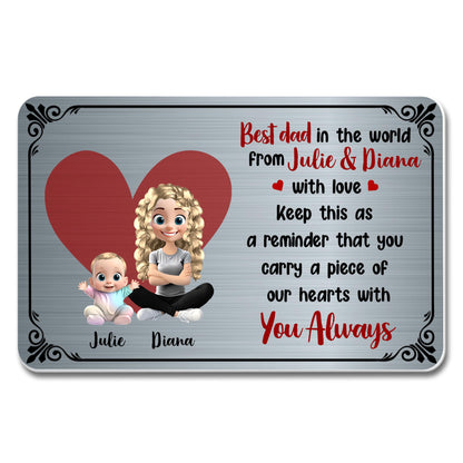 Best Dad In The World From Julie & Diana With Love, Heart and Cartoon Characters