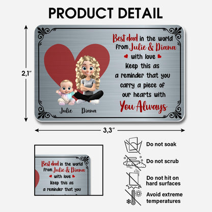 Best Dad In The World From Julie & Diana With Love, Heart and Cartoon Characters