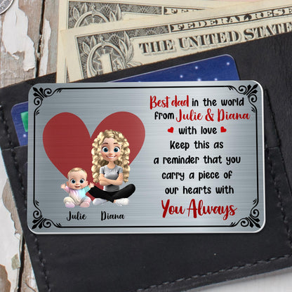 Best Dad In The World From Julie & Diana With Love, Heart and Cartoon Characters