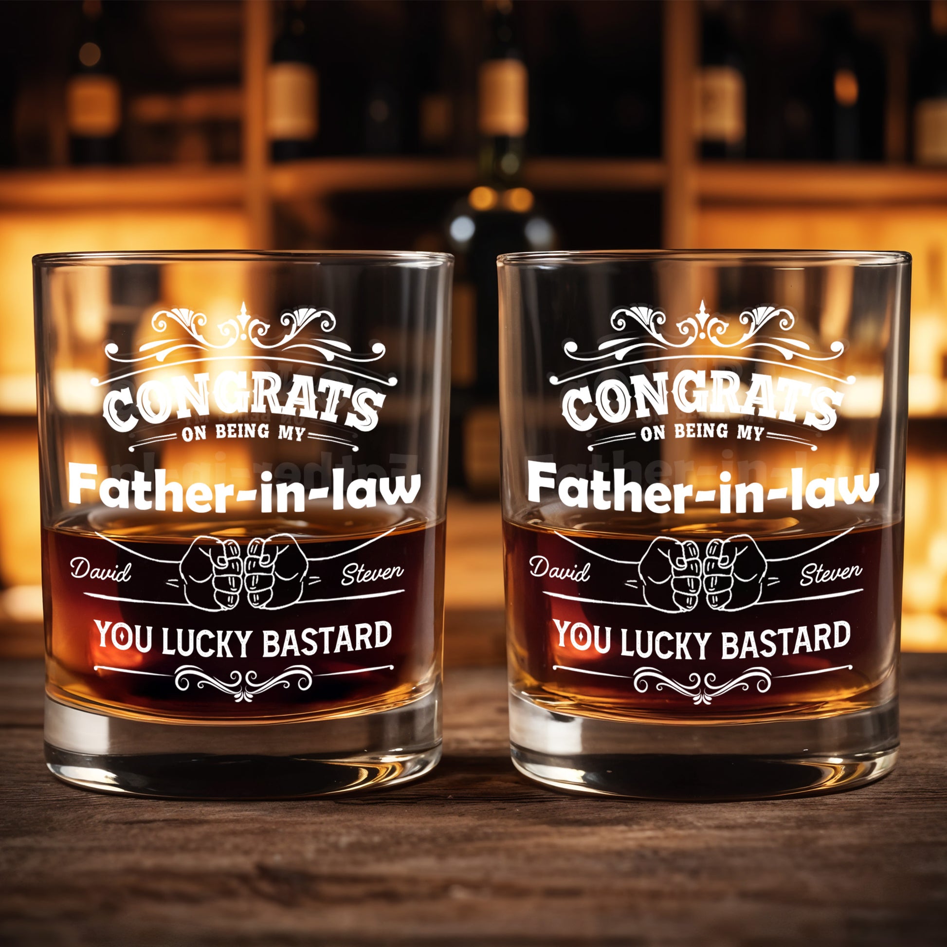 CONGRATS On Being My Father-in-law YOU LUCKY BASTARD, Congratulatory Banners and Clenched Fists