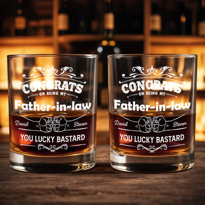 CONGRATS On Being My Father-in-law YOU LUCKY BASTARD, Congratulatory Banners and Clenched Fists