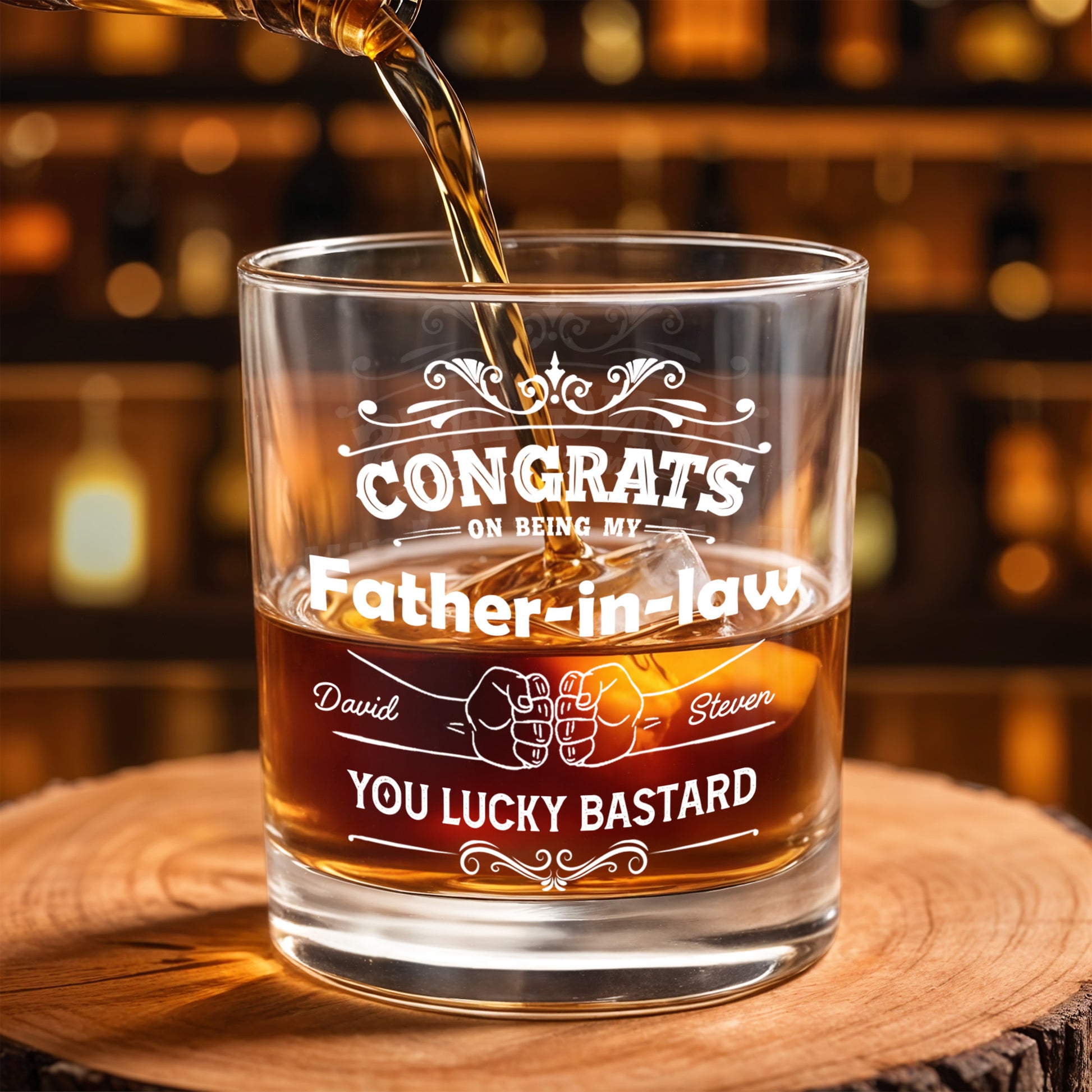 CONGRATS On Being My Father-in-law YOU LUCKY BASTARD, Congratulatory Banners and Clenched Fists