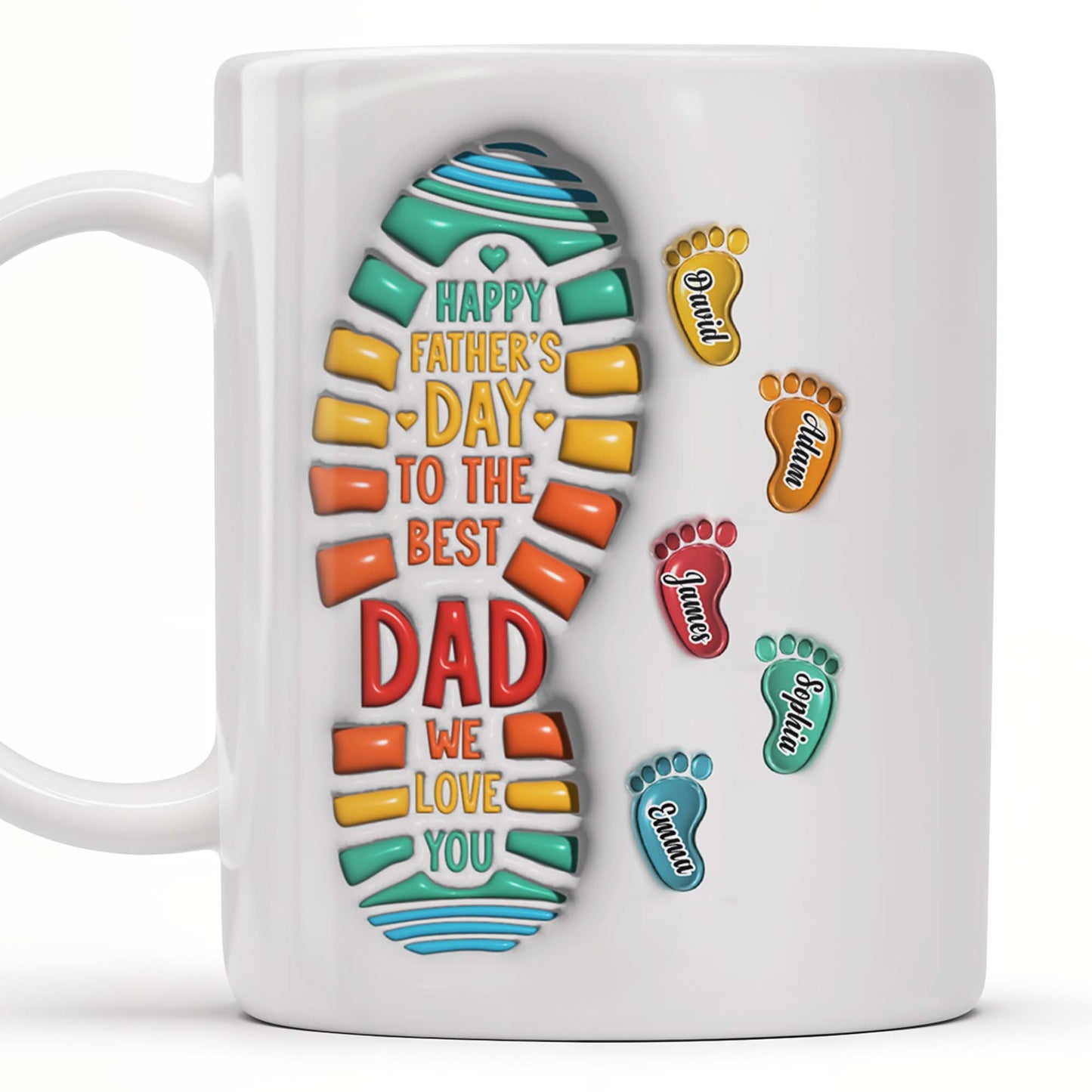 Happy Father's Day To The Best Dad We Love You, Footprints and Letters