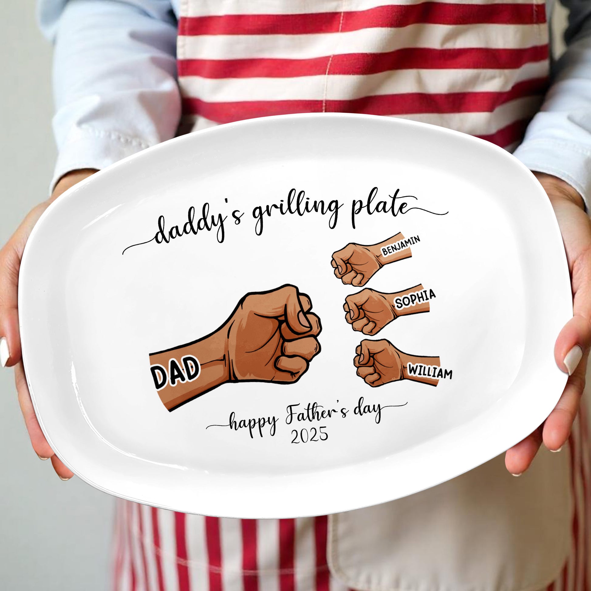 Daddy's Grilling Plate, Happy Father's Day 2025, Fist Bumps