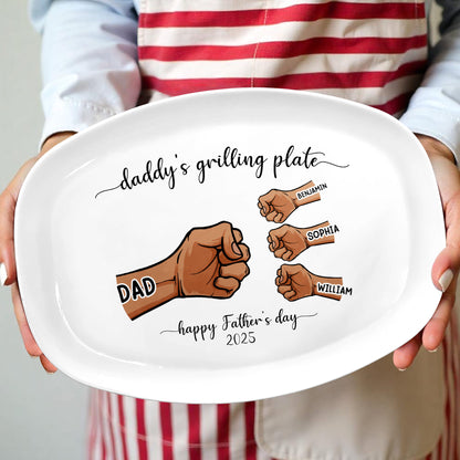 Daddy's Grilling Plate, Happy Father's Day 2025, Fist Bumps
