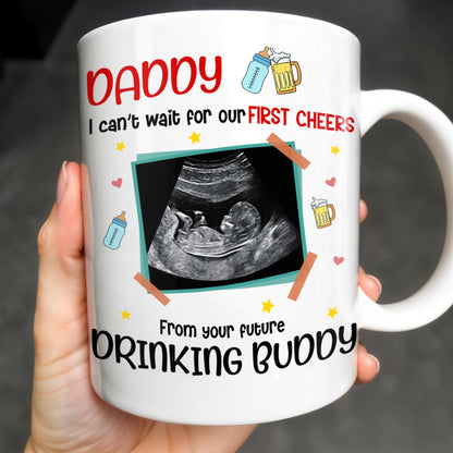 Dear Daddy, This Father's Day I'll Be Snuggled Up, Ultrasound Image, Beer, Heart