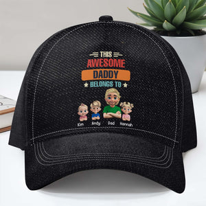 This Awesome Daddy Belongs To, Family Characters - Personalized Classic Cap - DAD059_CCAP