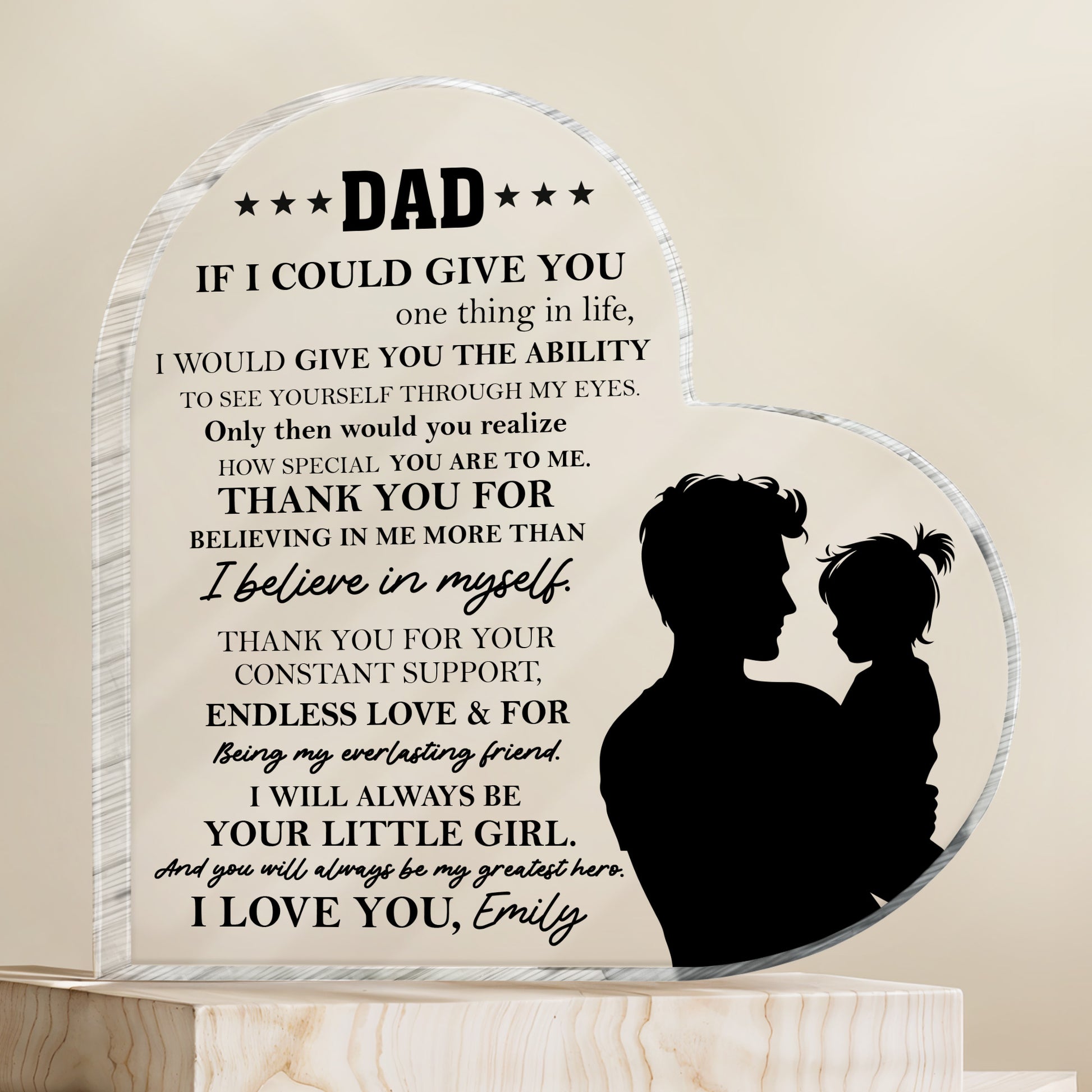Dad, If I Could Give You One Thing In Life, Father and Daughter Silhouette