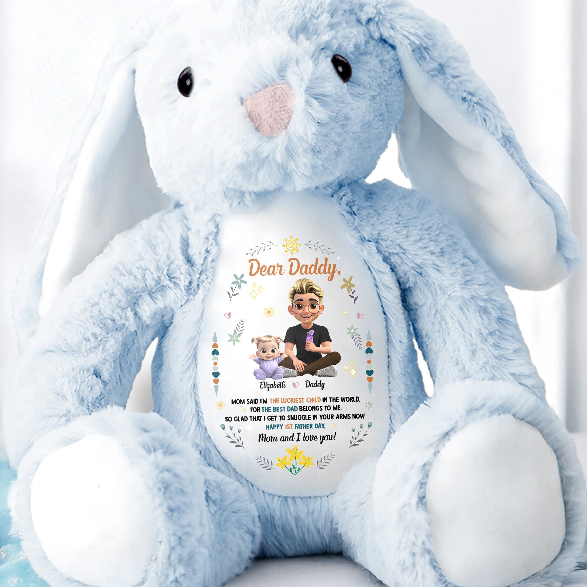 Dear Daddy, Mom Said The Best Daddies Belong To The World, Cartoon Characters And Heart