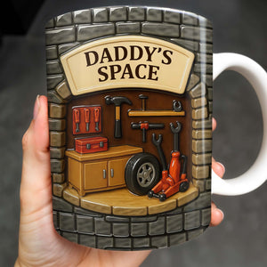 Daddy's Space, Garage and Tools Design - Personalized Custom Coffee Mug - DAD069_MG