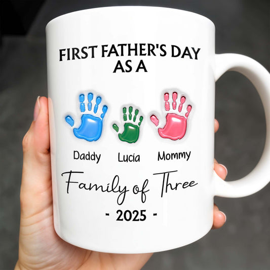 First Father's Day As A Family of Three, Handprints