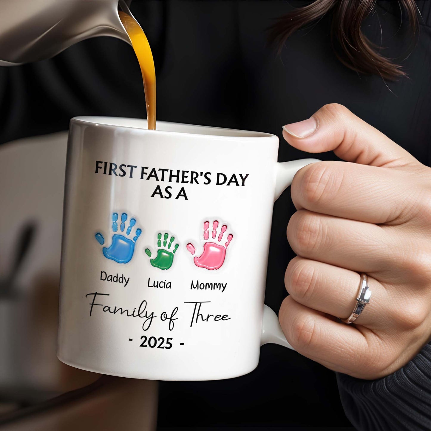 First Father's Day As A Family of Three, Handprints