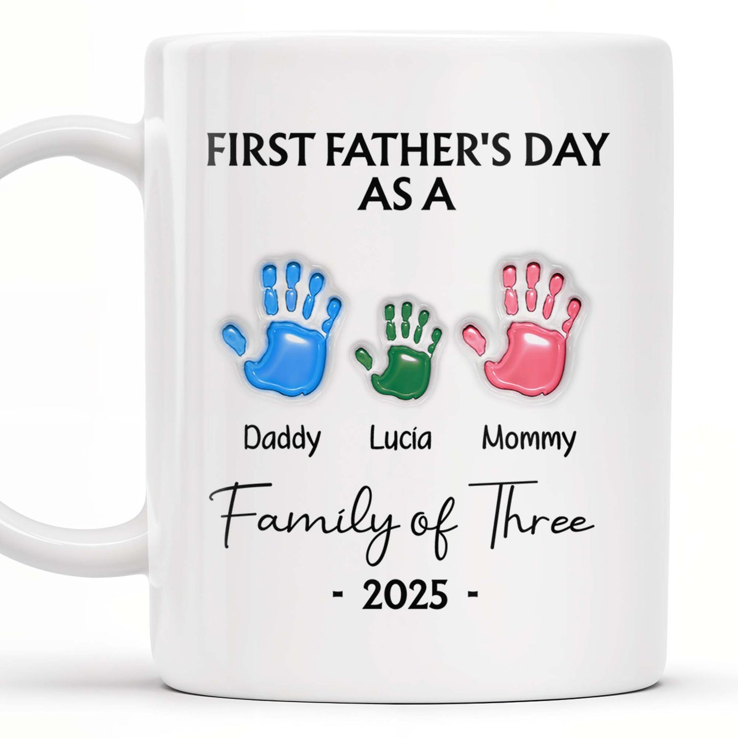 First Father's Day As A Family of Three, Handprints