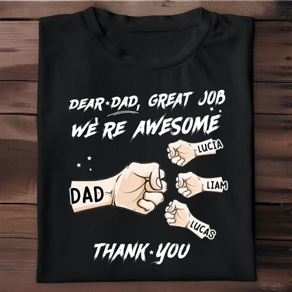 Dear Dad, Great Job We're Awesome Thank You, Pointing Fingers and Stars