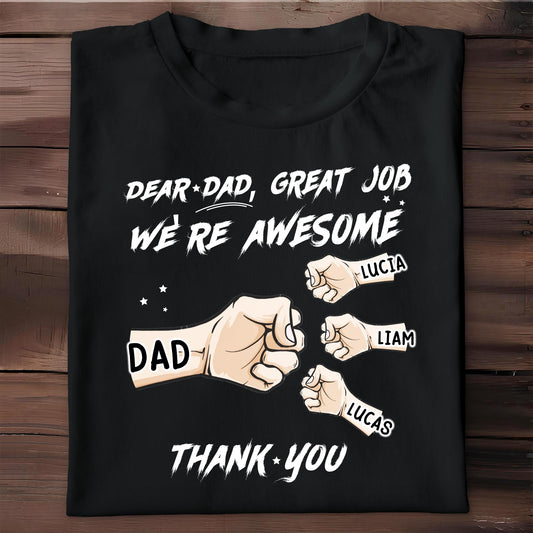 Dear Dad, Great Job We're Awesome Thank You, Pointing Fingers and Stars
