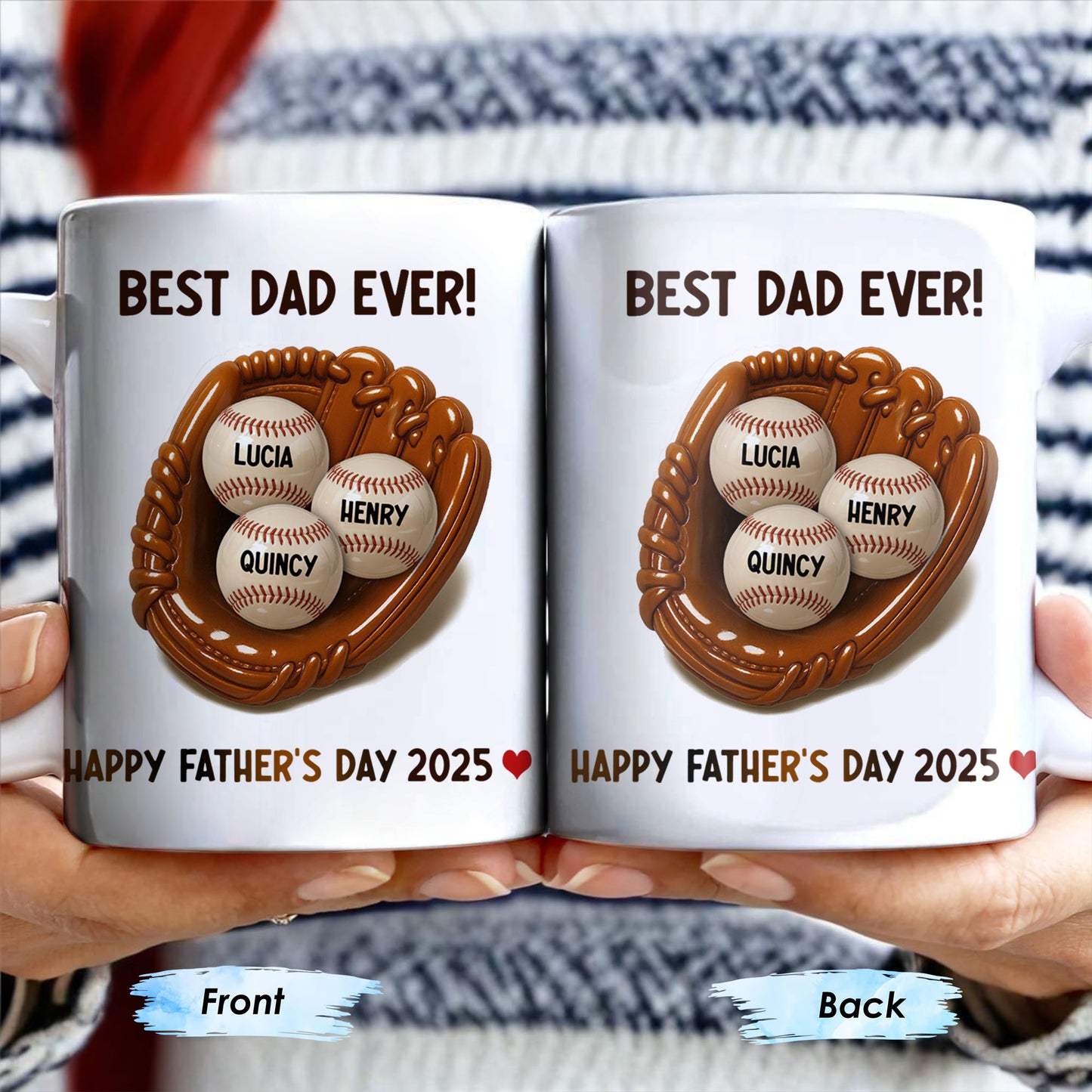 Best Dad Ever, Baseball Glove And Baseball