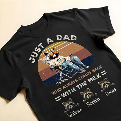 Just A Dad Who Always Comes Back With The Milk, Raccoon And Milk Carton