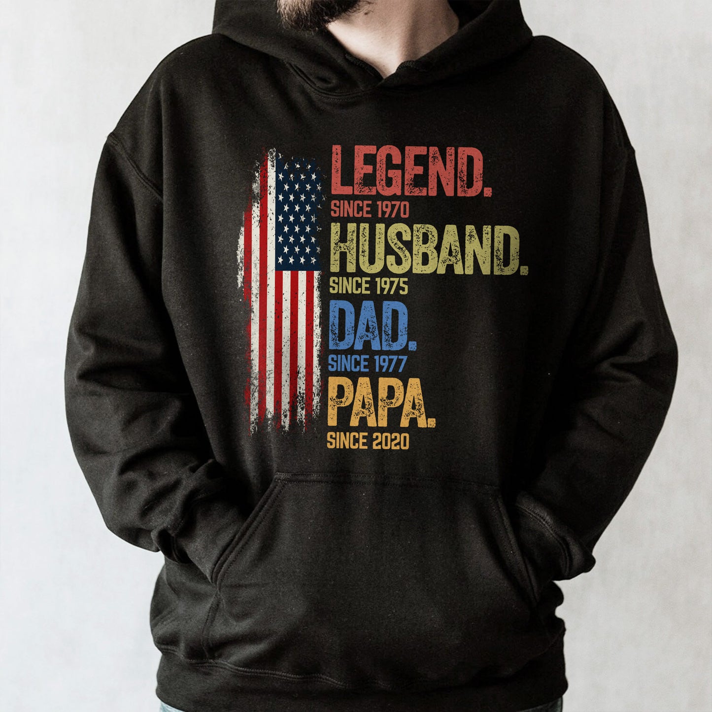 Legend Husband, Dad, Papa T-shirt With American Flag