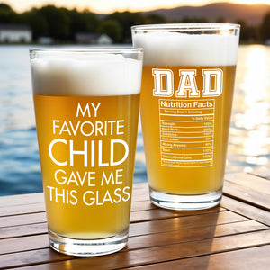 My Favorite Child Gave Me This Glass, Nutrition Facts Label and Text