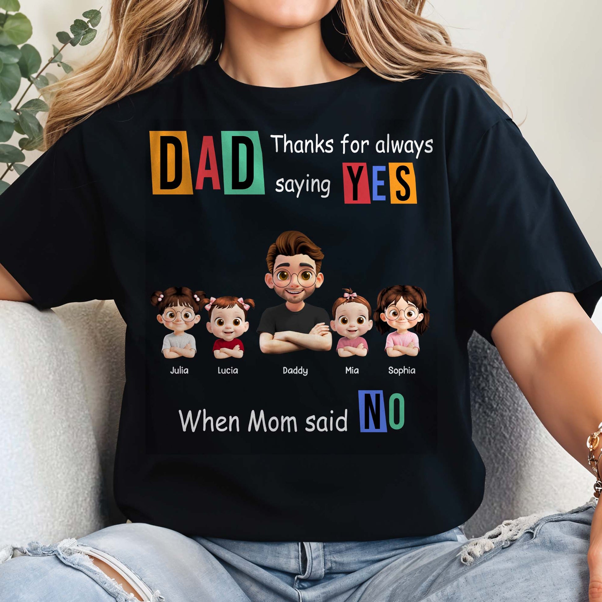 DAD Thanks For Always Saying YES When Mom Said NO, Family Characters