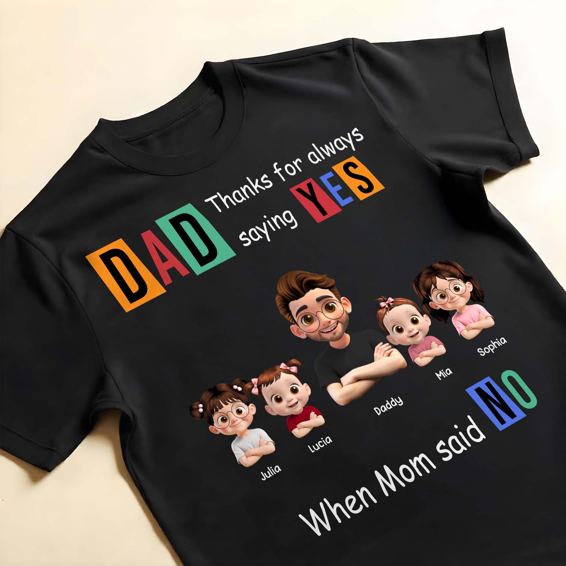 DAD Thanks For Always Saying YES When Mom Said NO, Family Characters