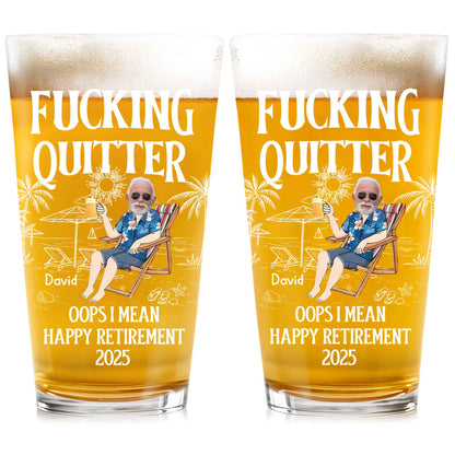 Effing Quitter. Oops I Mean Happy Retirement, Palm Trees, Sun, Beach Chair