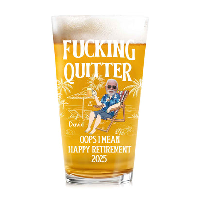 Effing Quitter. Oops I Mean Happy Retirement, Palm Trees, Sun, Beach Chair