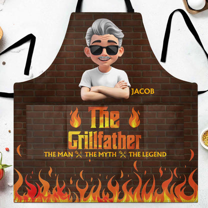 The Grillfather, The Man, The Myth, The Legend, Brick and Flames