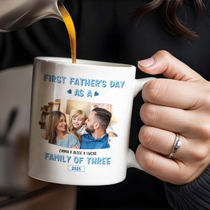 First Father's Day As A Family Of Three, Family Photo And Heart Icons