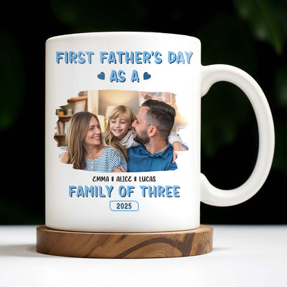 First Father's Day As A Family Of Three, Family Photo And Heart Icons
