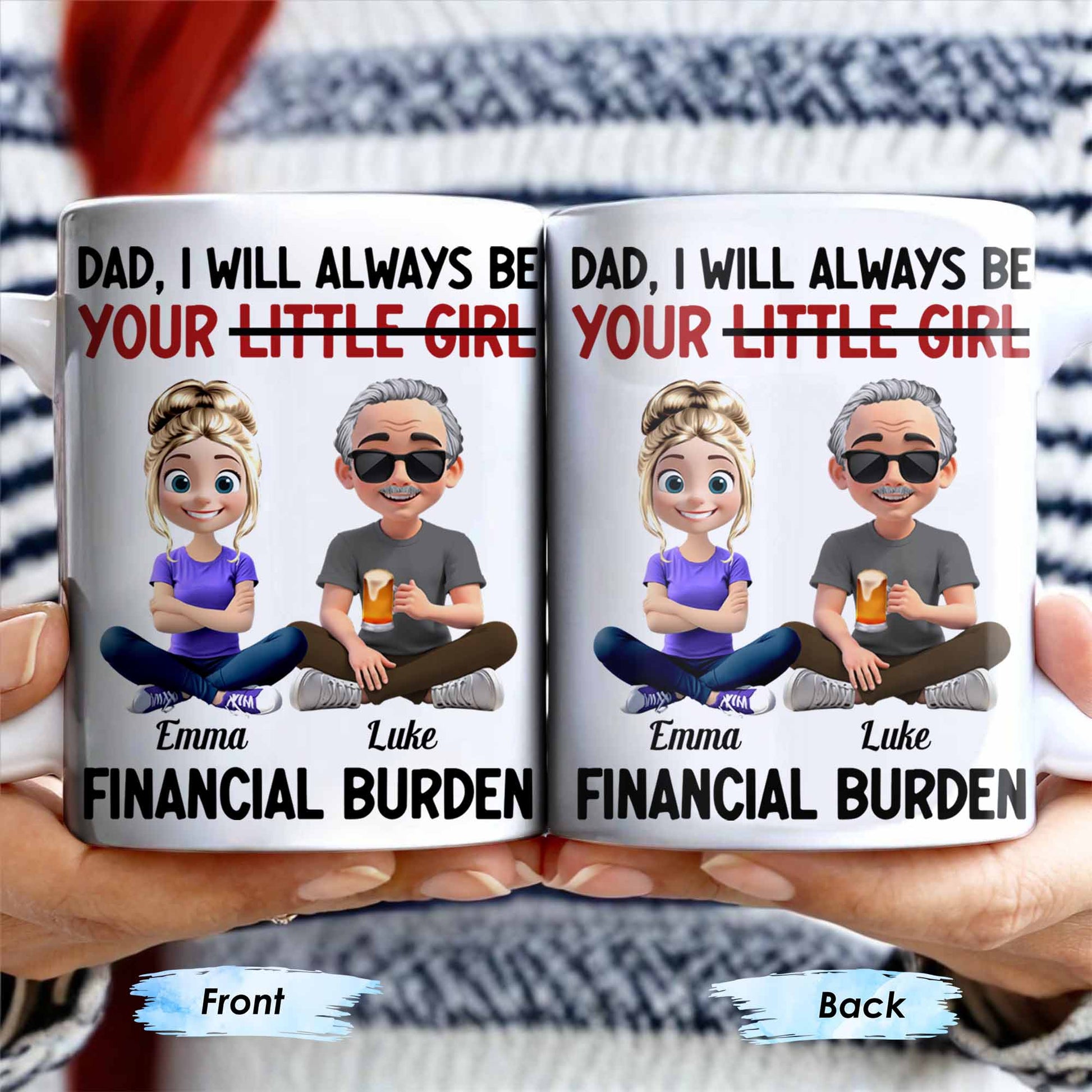 Dad, I Will Always Be Your Little Girl, Girl and Dad Sitting