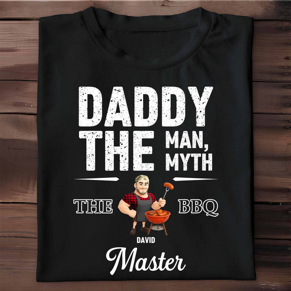 Daddy The Man, The Myth, The BBQ Master, Grill and Dad Cartoon