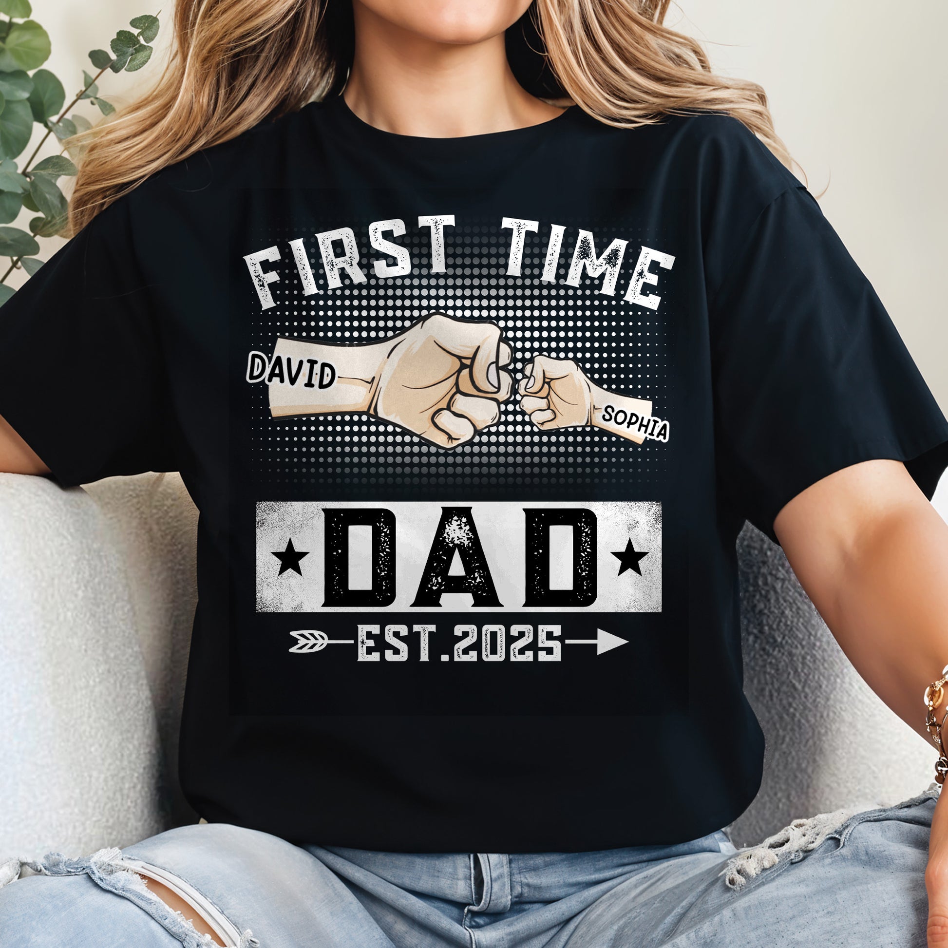 First Time Dad Est. 2025, Handshake and Star