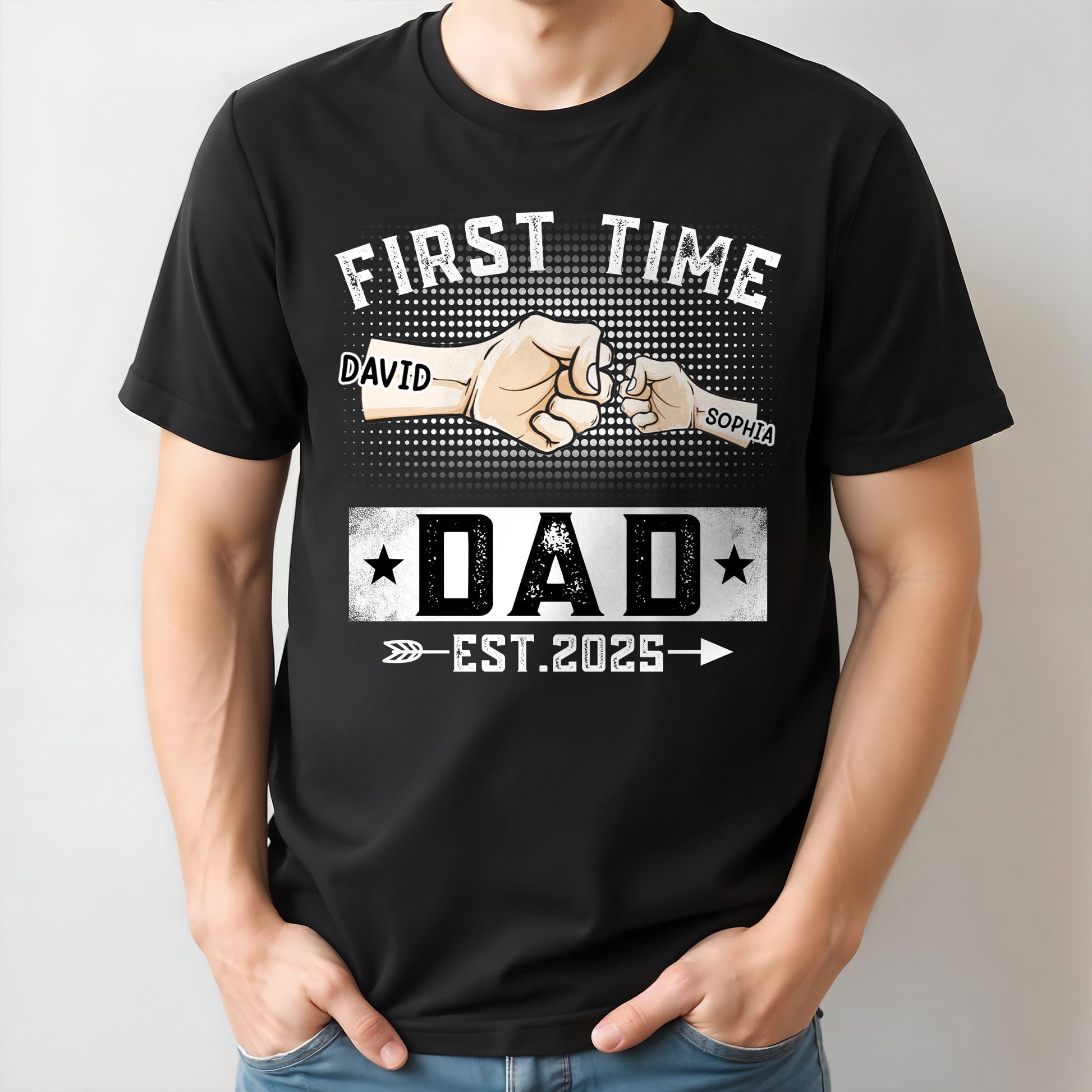 First Time Dad Est. 2025, Handshake and Star
