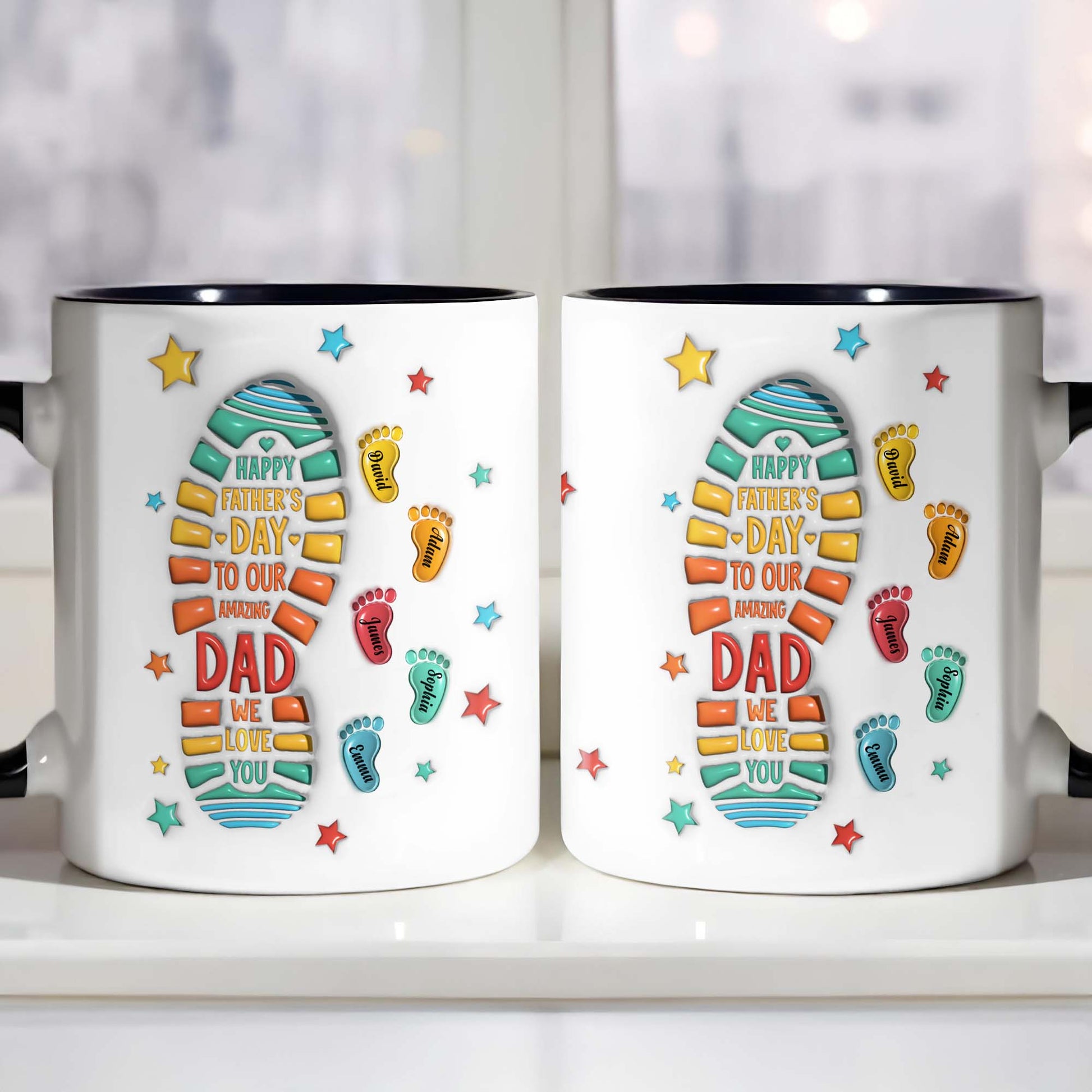 Happy Father's Day To Our Amazing Dad We Love You, Footprints and Stars