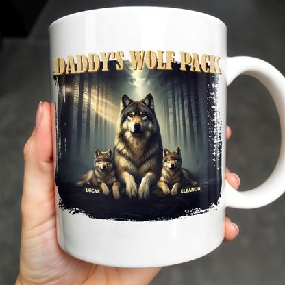 Daddy's Wolf Pack Featuring Wolves In Forest