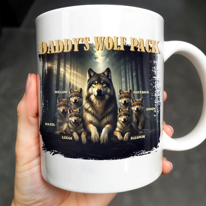 Daddy's Wolf Pack Featuring Wolves In Forest