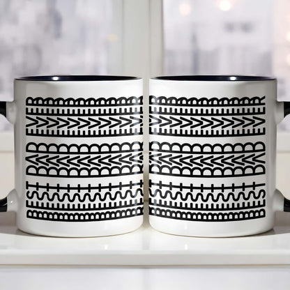 Best Dad Ever With Tribal Patterns - Personalized Custom Accent Mug - DAD213_AMUG