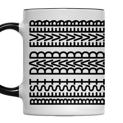 Best Dad Ever With Tribal Patterns - Personalized Custom Accent Mug - DAD213_AMUG