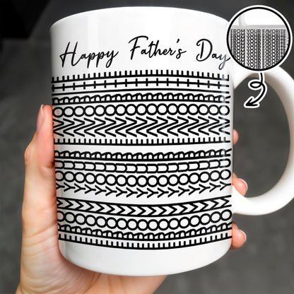Happy Father's Day Geometric Patterns - Personalized Custom Coffee Mug - DAD216_MG