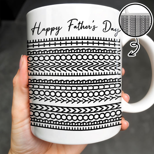 Happy Father's Day Geometric Patterns - Personalized Custom Coffee Mug - DAD216_MG