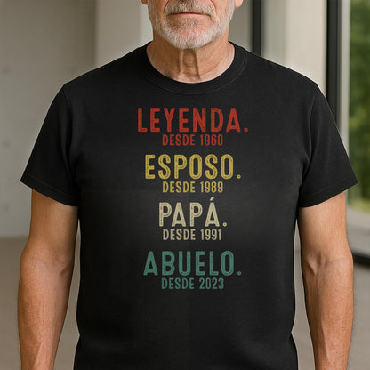Leyenda Desde 1960, Esposo, Papa, Abuelo Custom Unisex T-shirt
