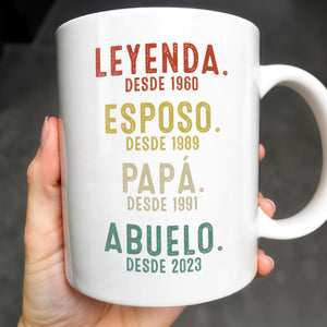 Leyenda, Esposo, Papá, Abuelo Custom Gift Mug - Personalized Custom Coffee Mug - DAD220_MG