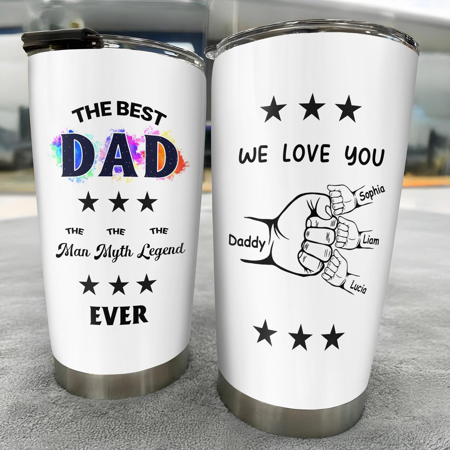 The Best Dad The Man Myth Legend Ever, Stars, Color Splash