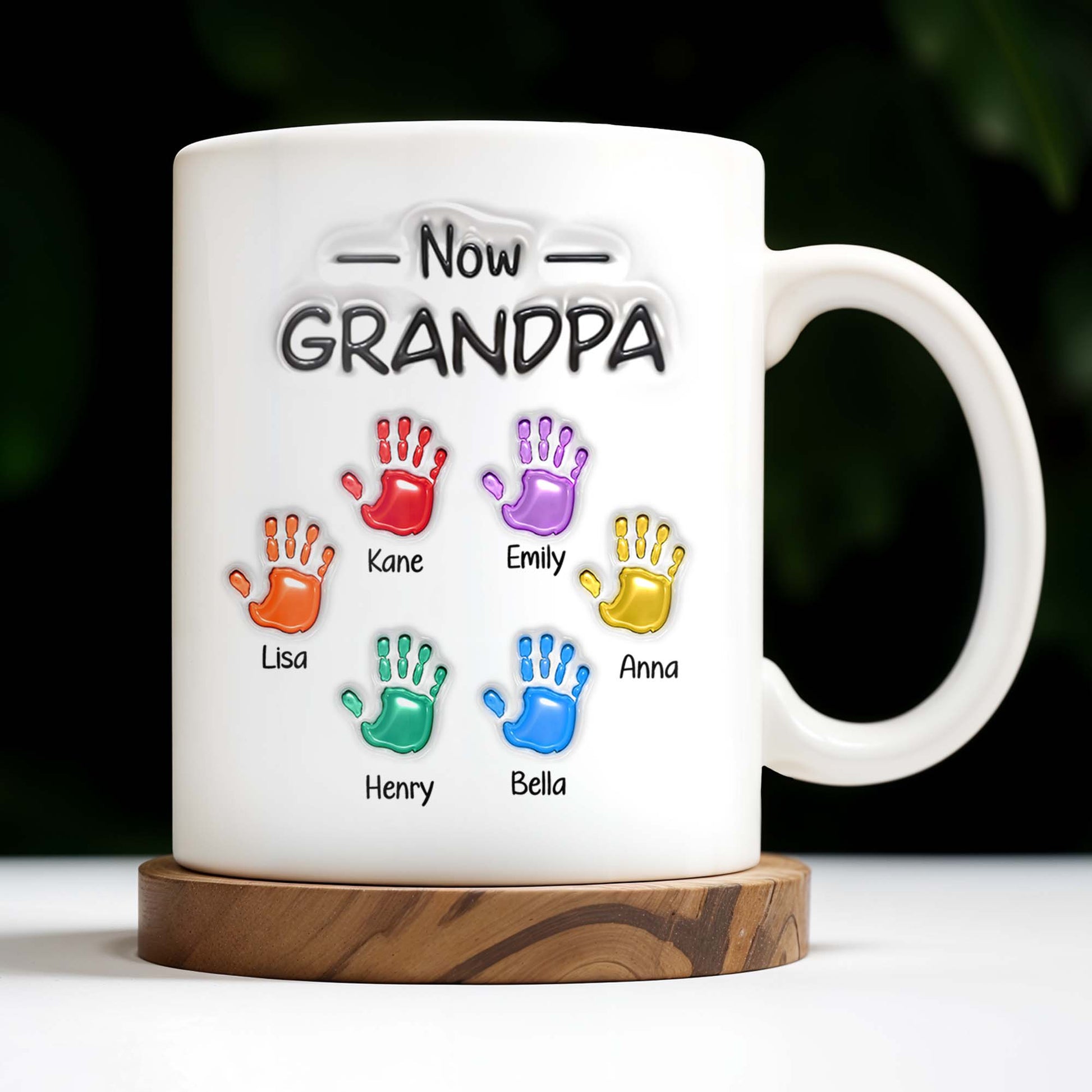 First Dad Now Grandpa Colored Handprints