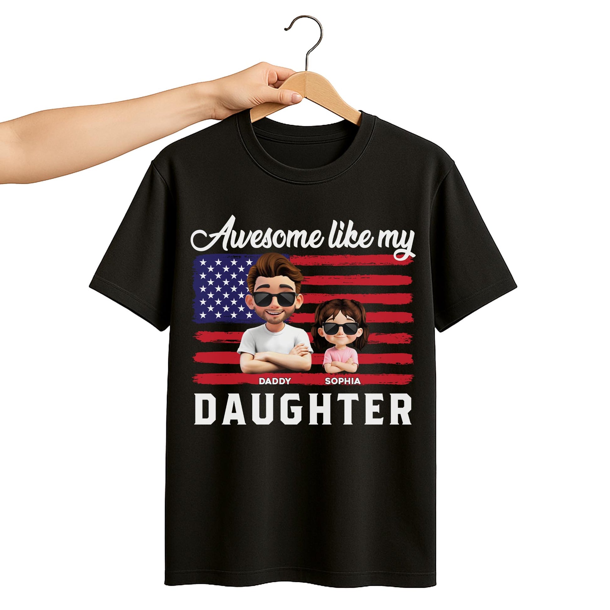 Awesome Like My Daughter USA Flag Tee