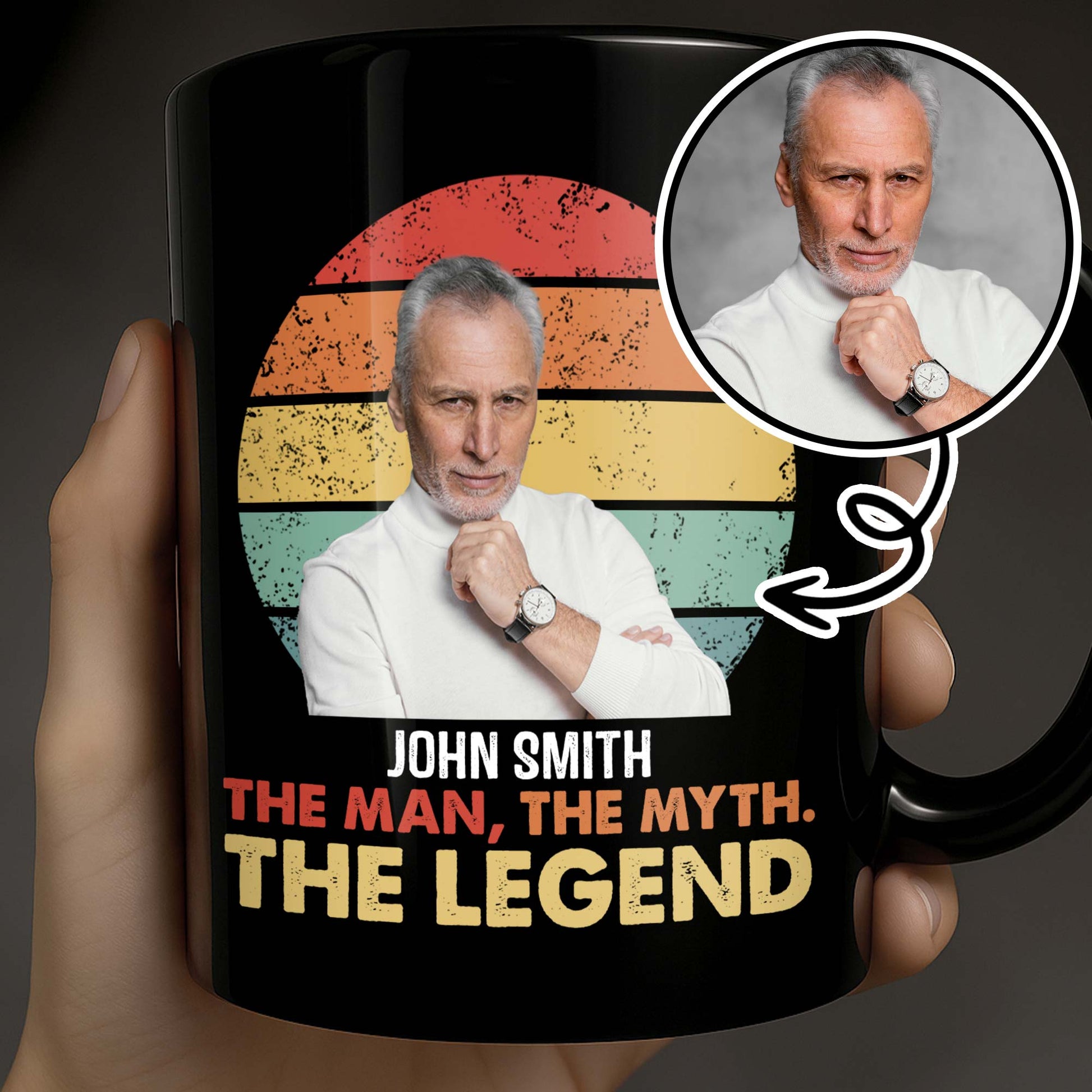 The Man The Myth The Legend, Retro Sunset Design